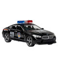 Scale 1/32 M8 Police Car Model Toy Metal Diecast with Pull Back 110 Simulation Vehicle Models Doors Openable Boy Collection Gift.