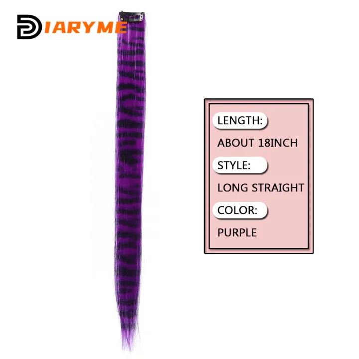 Synthetic%20One%20Card%20Hair%20Extension%20Wig%20Hair%20For%20Women%20Long%20Straight%20Clip-in%20Colored%20Zebra%20Line%20Feather%20Hair%20Extensions%20Hair%20-%20Image%202