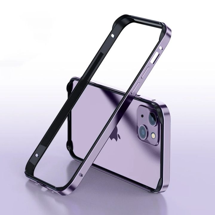 Luxury Bumper Case For iPhone 15 14 13 12 11 Pro Xs Max Plus X XR Aluminum Alloy Metal Silicone Anti Collision Phone Frame Solo Yolo