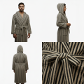 Luxury Cotton Bathrobes – 100% Terry Cotton Soft & Absorbent SPA & Home Robes with Hood, Belt & Pockets Striped Collection.