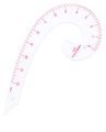 Plastic Comma Shape French Curve Ruler for Pattern Making, Sandwich Line Scale, Vary Form Curve Ruler for Sewing, Clear Muti Function Sewing Ruler for Fashion Design.