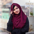 Glam Touch - Premium Quality (80X30) Full Coverage Diamond Georgette Plain Hijab. 