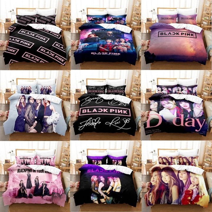 KPOP BlackPink 2 IN 1 Bedsheet Set Single Size Duvet Cover Quilt Cover Child Home Bedroom Comfortable Washable Pillowcase Set G