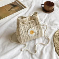 Women Daisy Mini Chain Messenger Bag Girl Versatile Woven Bucket Bag Shoulder Bag. 