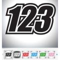 Custom Race Numbers Vinyl Stickers Dirt Bike Motocross Trials Decals Dark Grey. 