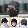 3 in 1 Winter Cap Hat for Men and Women Fur Warm Windproof Cap (Adjustable) Outdoor Velvet Fishing Skiing Base ball Cap Hats.