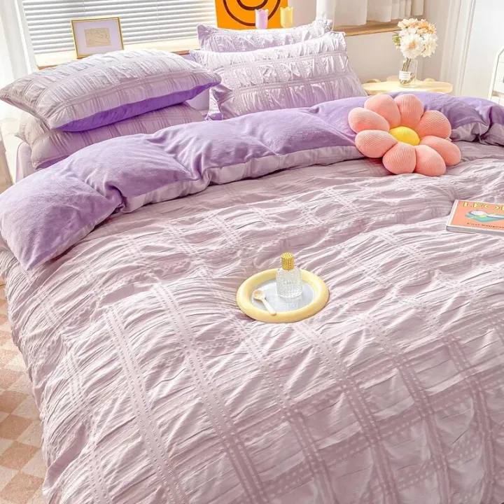 Home%20Textile%20Winter%20Coral%20Velvet%20Quilt%20Cover%20Four%20Piece%20Set%20Seersucker%20Duvet%20Cover%20Bed%20Sheet%20Pillowcase%20Comforter%20Bedding%20Set%20-%20Image%204