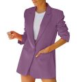 Women Blazer Jacket Chic Fashion Notched Collar Blazer Casual Button Long Sleeve Work Suit Coat Office Lady Elegant Blazers. 
