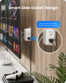 LENCENT 2 Prong Power Strip, 3 to 2 Prong Outlet Adapter, Polarized Plug, 3-Sided 8 Outlets Widely Spaced Extender, Compact Wall Plug Splitter Tap for Non-Grounded Outlets.