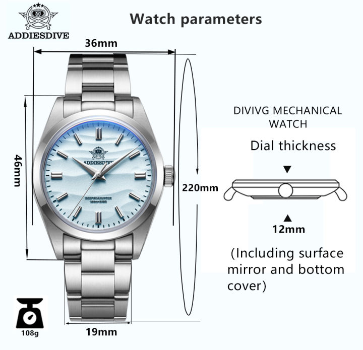 ADDIESDIVE%2036mm%20Top%20Brand%20Men's%20Luxury%20Watch%20316L%20Stainless%20Steel%20Bubble%20Mirror%20Glass%20100m%20Waterproof%20reloj%20hombre%20Quartz%20watch%20-%20Image%205
