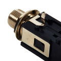 2Pcs 6.35mm Audio Headphone Jack 1/4 inch 5 Pin Audio Microphone Female Socket Panel Mount Solder Conenctor.