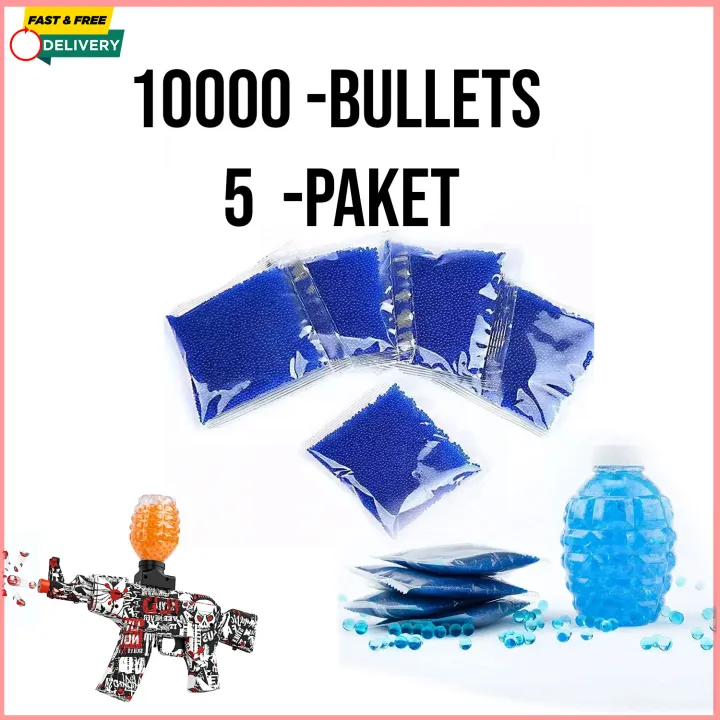 5 packet Gel Balls 7-8mm Water Beads Bullet Beads Refill Ammo Splatter ...