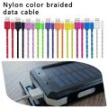 HA Colorful Nylon Braided Micro USB Cable Data Sync USB Charger Cable For Android-Blue 1m. 
