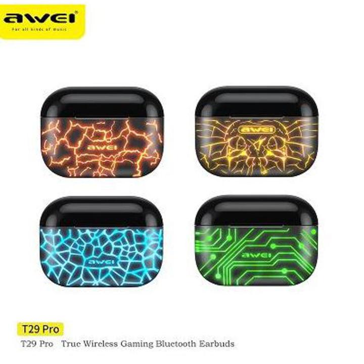 Awei T29 Pro True Wireless Games Earbuds With RGB Color Lighting Charging Case