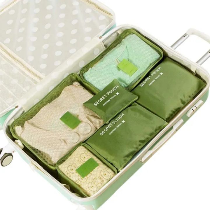 【Cathery Baby Store】6 Bag Set Waterproof Clothes Organizer Pouch Portable Suitcase Closet Divider travel