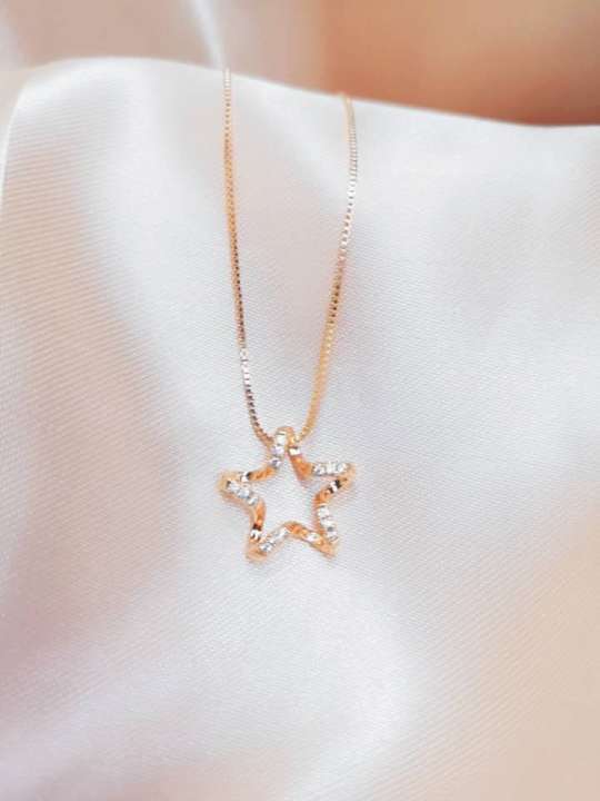 SGI fashion jewelry 18k rose gold plated Swarovski stone star style necklace for women Kwentas