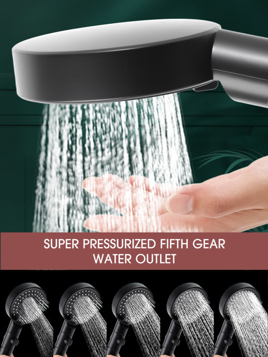 1/2%20Pcs%20Five-speed%20High%20Pressurized%20Handheld%20Shower%20Head%20Supercharged%20Shower%20Nozzle%20Water%20Saving%20Hand%20Shower%20Bathroom%20Accessories%20-%20bathroom%20accessories%20-%20Image%204