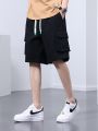 Summer Cargo Shorts Men 8XL Big Size Multi-Pockets Drawstring Breathable Cotton Straight Baggy Shorts Casual Loose Short Pants.
