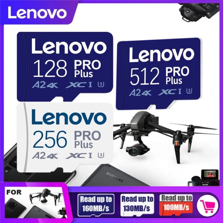 Original Lenovo EVO Plus MicroSDXC 512GB 256GB 128GB V30 A2 Memory Card TF Card 64GB A1 Microsd UHS-I Storage Card For Camera