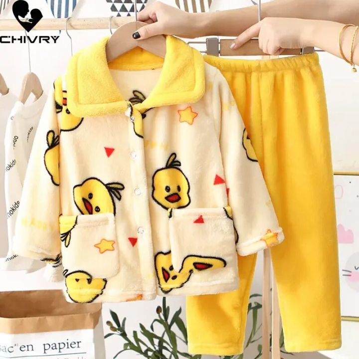 New%20Kids%20Boys%20Girls%20Autumn%20Winter%20Flannel%20Pajama%20Sets%20Cute%20Cartoon%20Long%20Sleeve%20Lapel%20Tops%20with%20Pants%20Baby%20Sleepwear%20Clothing%20-%20Image%204