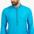 MASCULINE Semi Fit Jacquard Panjabi - Cyan. 