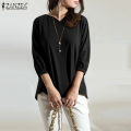 ZANZEA Women Office Ladies Work Solid Smoke Tops Elegant Commute Knitted Blouse #11.