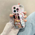 Lovely Girl Heart Mirror Phone Case For iPhone 11 12 13 14 15 Pro Max Shockproof Back Cover.