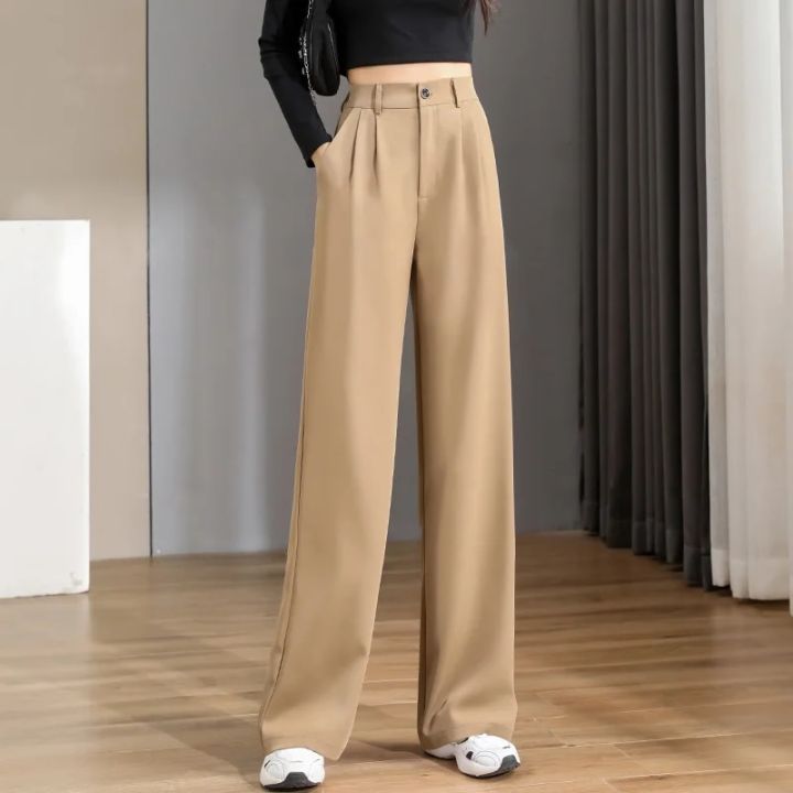 Women%20Chic%20Office%20Wear%20Straight%20Pants%20Vintage%20High%20Ladies%20Trousers%20Baggy%20Korean%20NEW%20Spring/Summer/Autumn%20Wide%20Leg%20Female%20-%20Image%207