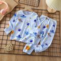 2023 New Summer Children Clothing Baby Home Clothes Set Long Sleeved Boys Girls Pajamas Thin Section Kids Pajamas Clothes.