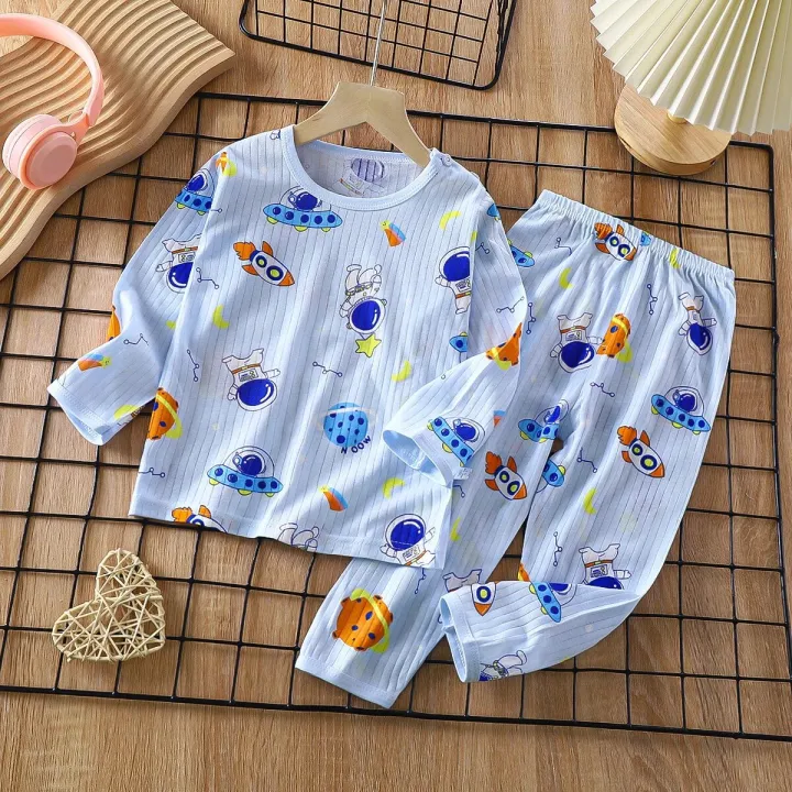 2023%20New%20Summer%20Children%20Clothing%20Baby%20Home%20Clothes%20Set%20Long%20Sleeved%20Boys%20Girls%20Pajamas%20Thin%20Section%20Kids%20Pajamas%20Clothes%20-%20Image%206