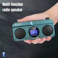SANSUI F28 Mini Elderly FM Radio Outdoor Wireless Bluetooth Speakers MP3 Walkman Hi-fi Sound Quality LED Clock Lyrics Display TF.