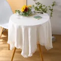 Night Market Stall Tablecloth Style Cotton Linen French Style Small round Table Light Luxury Day Photo White Japanese Style Coffee Table Cloth Dormitory。. 