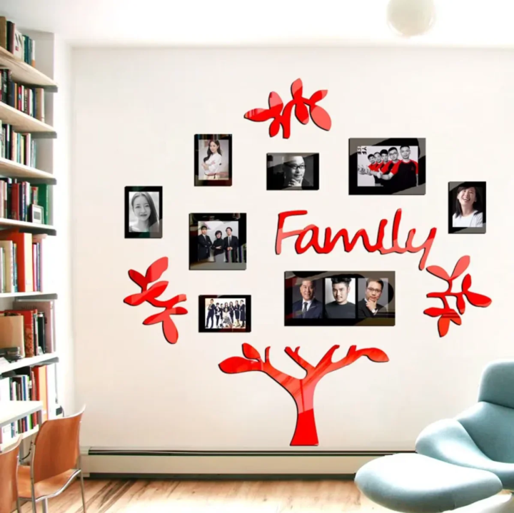 Acrylic%203D%20Family%20Photo%20Frame%20Wall%20Sticker%20Self-adhesive%20Tree%20Collage%20Living%20Room%20Bedroom%20DIY%20Art%20Home%20Decoration%20Accessories%20-%20Image%207
