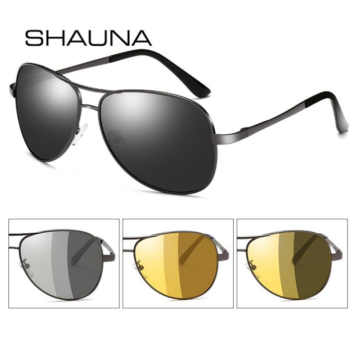 SHAUNA%20Men%20Women%20Polarized%20Vision%20Pilot%20Sunglasses%20Auto%20Color%20Change%20Night%20Vision%20Glasses%20Anti-Glare%20Lens%20Driving%20Glasses%20-%20Image%202