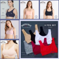 6 Pcs Set Women's Solid Non-Padded Sports Bra / Gym / Daily Use Comfort Semis Bra.