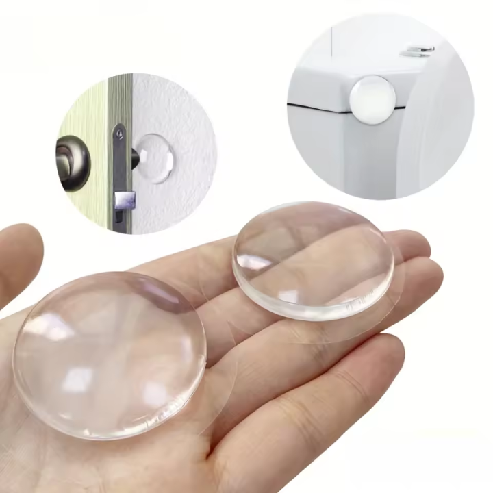 Round Self-Adhesive Clear Door Stopper Rubber Damper Buffer Cabinet Muffler Wall Protector Door Handles Bumper Protective Plug