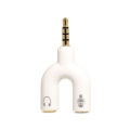 3.5mm Stereo Audio Jack Earphone Headphone 2 Way U Splitter Adapter 6 colors. 