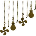 4Pcs Ceiling Fan Pull Chain Set,Bulb and Fan Pattern(Antique Bronze).