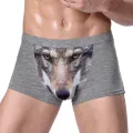 4XL Large Size Male Underwear Funny Cool Underpants Wolf Modal U Convex Underware Men Boxers Comfortable Soft boxer shorts man. 