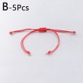 5Pcs 0.8mm Red Rope Braided Red Line Good Luck Rope Bracelet Female Adjustable Waxed Thread Women Gift Accessories.