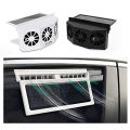 Solar Powered Car Ventilator,Solar Car Front/Rear Window Fan Exhaust Fan,Car Radiator,Eliminate Peculiar Smell White.