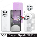 Tecno Spark 30 Pro Ceramic Tempered Glass For Tecno Spark 30 30C GO1 3 in 1 Len Matte Screen Protector and Camera Lens Glass Protector. 
