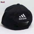 Black Argentina Three Star Cotton Curved Cap. 