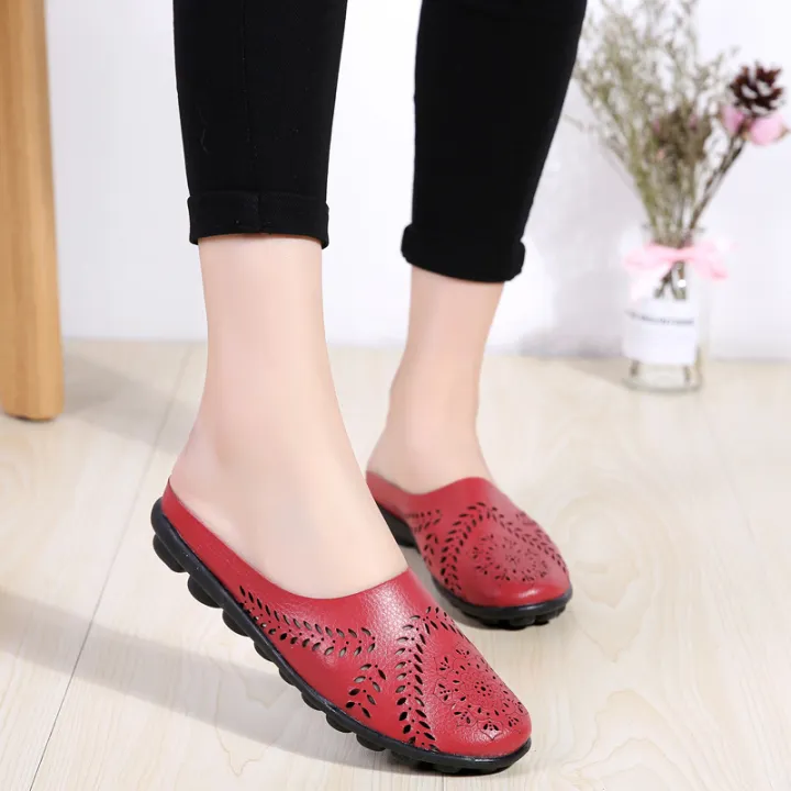 Cross-border%20plus-size%20summer%20cowhide%20bag%20head%20wisp%20empty%20semi-slippers%20women's%20fashion%20wear%20outside%20Internet%20celebrity%20flat%20bottom%20no%20heel%20women's%20sandals%20-%20Image%203