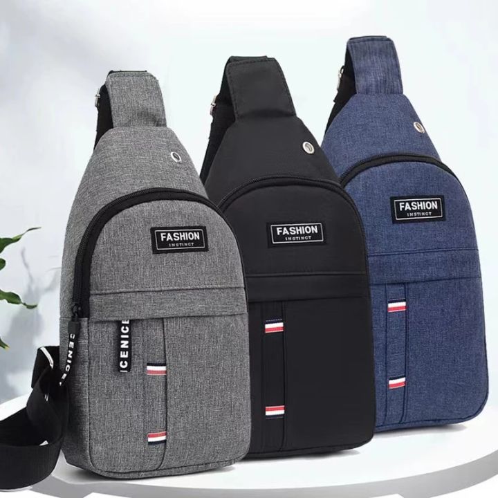 Chest Bag Men Simple Nylon Fashion Casual Sports Waterproof One Shoulder Crossbody Bag Cross Body Chest Bag for Men