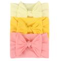 3Pcs Newborn Baby Headband Soft Bows Elastic Headbands Hair Band For Girls Solid Color Toddler Kids Turban Baby Hair Accessories.