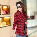2021 New Fashion Women Plaid Shirt Flannel Long Sleeve Casual Women Blouses Shirt Ladies Cotton Blusas Tops Blouse.