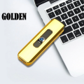 New Mini Electroplating Electric Small Double Side USB Recharging Windproof Flameless Portable LED Lighter. 