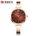 Curren 9012 Stainless steel Analog Watch For Women - Coffee. 