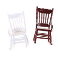 Miniature Wooden Rocking Chair Furniture Model for 1/12 Scale Dollhouse MJD.